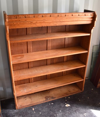 Lot 530 - A pine open bookcase, with four shelves, 140cm...