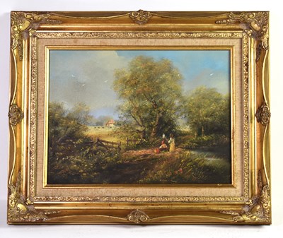 Lot 414 - Ted Dyer (British, b. 1940): Children fishing...
