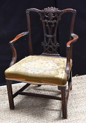 Lot 549 - A George III mahogany elbow chair in the...