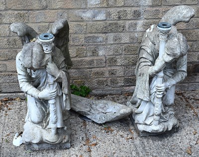 Lot 149 - A pair of late 19th marble memorial statues in...