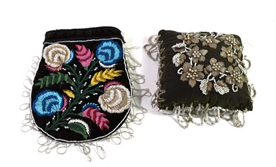 Lot 342 - A 19th century Iroquois beaded bag with...