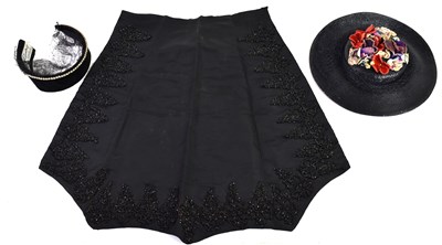 Lot 328 - A Victorian Sunday / mourning apron with...