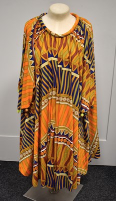 Lot 332 - A Louis Feraud cape dress with bold geometric...