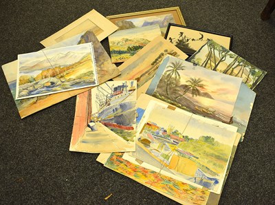 Lot 450 - A group of paintings and prints, mostly...