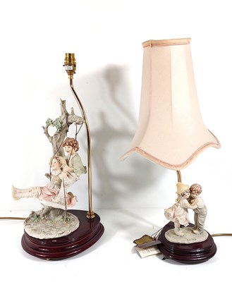 Lot 502 - Two resin figural table lamps in the...