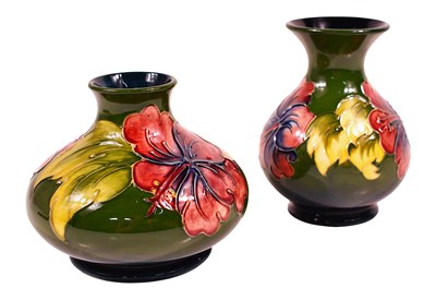 Lot 244 - A Moorcroft pottery vase in the Hibiscus...