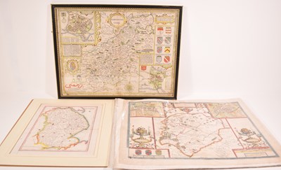 Lot 328 - A group of antique maps to include a 17th...