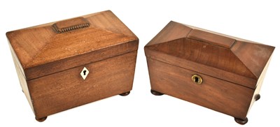 Lot 175 - Two 19th century mahogany tea caddies of...