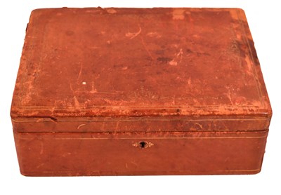 Lot 169 - A 19th century red leather covered jewellery...