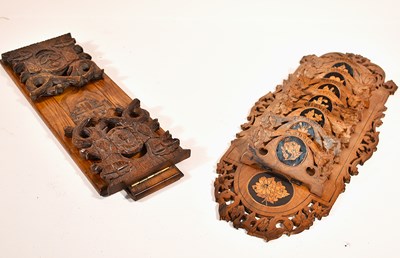 Lot 302 - An antique Italian Sorrento ware letter rack...