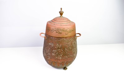 Lot 342 - An early 20th century copper scuttle, with...