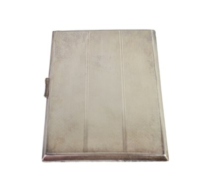 Lot 94 - A silver cigarette case, with machine engraved...
