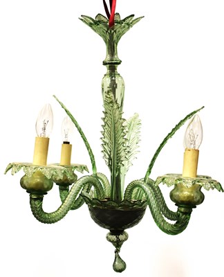 Lot 468 - An antique Italian pale green glass Murano...