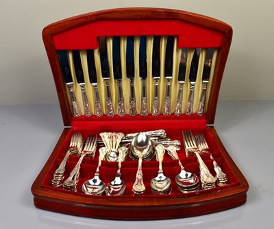 Lot 83 - A silver plated canteen of cutlery by Smith...