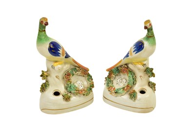 Lot 202 - A pair of 19th Century Staffordshire pottery...