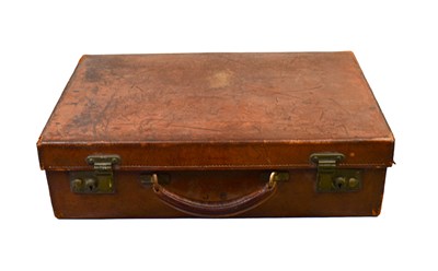 Lot 157 - An antique gentleman's leather travelling...