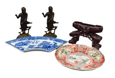 Lot 416 - A Chinese late 19th century dish, a blue and...