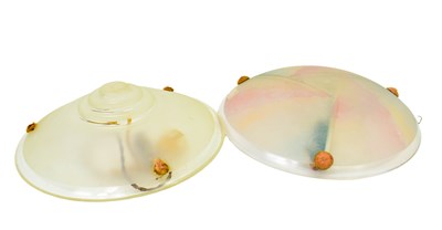 Lot 445 - Two 1980s glass ceiling shades, likely French,...