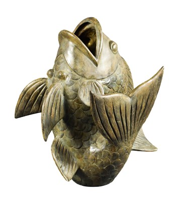 Lot 272 - A bronze fish sculpture water feature - Koi...