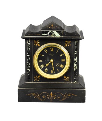 Lot 260 - A 19th century French slate mantle clock by...