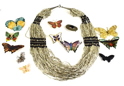 Lot 98 - A vintage beaded necklace, together with a...