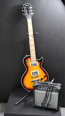 Lot 466 - A Swift electric guitar in soft case together...