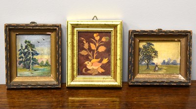 Lot 377 - Two miniature paintings depicting wooded...