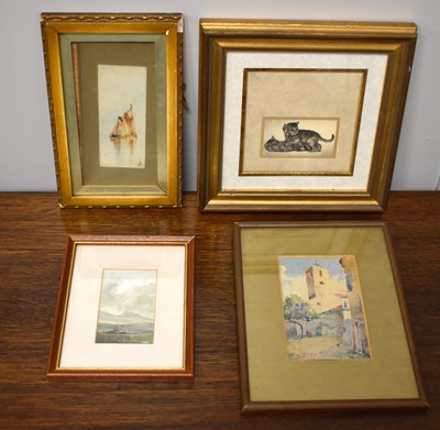 Lot 379 - Three watercolour paintings to include a...