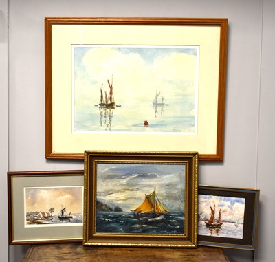 Lot 380 - A group of four paintings depicting various...