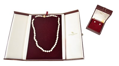 Lot 105 - A 9ct gold and pearl necklace together with a...