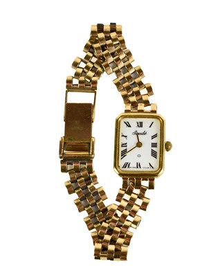 Lot 282 - A ladies 9ct gold wristwatch by Soude, Roman...
