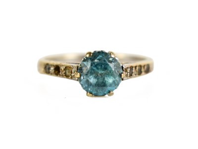 Lot 47 - An antique silver and blue paste ring, size N/M.