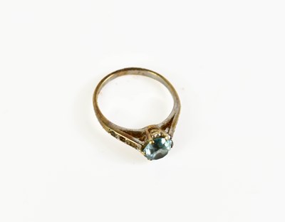 Lot 47 - An antique silver and blue paste ring, size N/M.