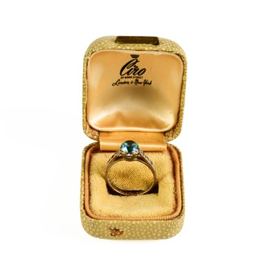 Lot 47 - An antique silver and blue paste ring, size N/M.