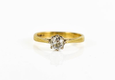 Lot 210 - An 18ct gold and diamond solitaire ring, the...