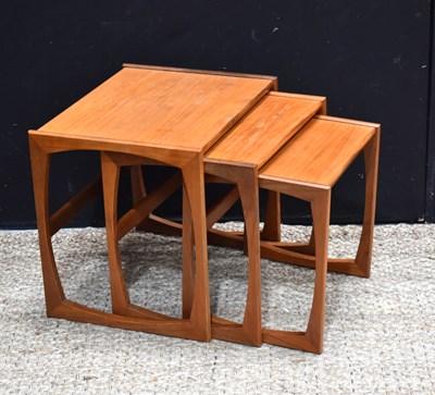 Lot 492 - A G-Plan Quadrille teak nest of three tables.
