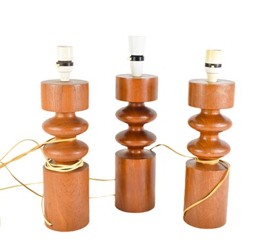 Lot 159 - A group of three Danish style turned wood...