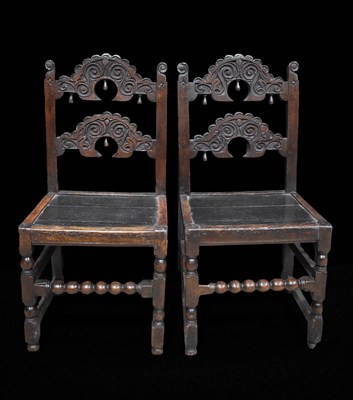 Lot 523 - A pair of 17th century South Yorkshire oak...