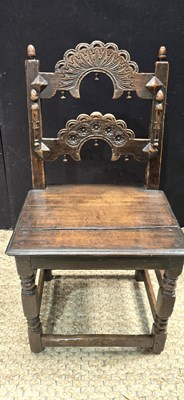 Lot 534 - A 17th century Lancashire oak chair with...