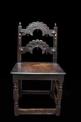 Lot 494 - A 17th century oak South Yorkshire chair, with...
