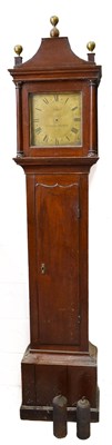 Lot 264 - An 18th century oak longcase clock, the brass...