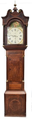 Lot 265 - A Georgian mahogany cased grandfather clock,...
