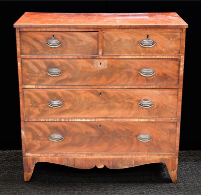 Lot 508 - A 19th century mahogany chest of drawers, with...
