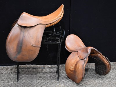 Lot 138 - Two vintage English leather horse riding...