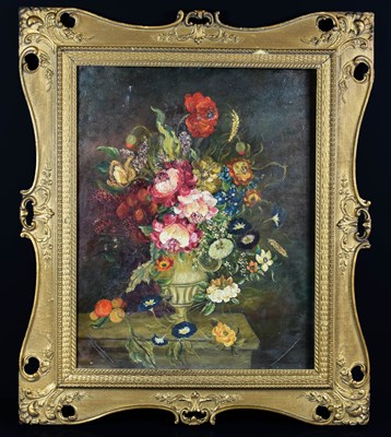 Lot 387 - An early 20th century oil on canvas, still...
