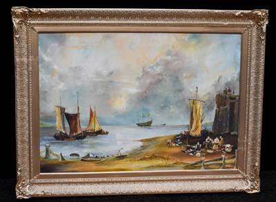 Lot 406 - A 20th century oil on canvas depicting a...