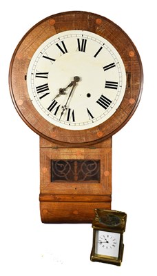 Lot 256 - A 19th century American wall clock, white...