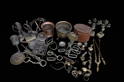 Lot 349 - A large group of metalware to include a copper...