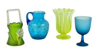 Lot 216 - A group of art glass to include a Victorian...