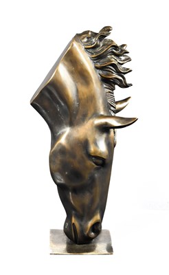 Lot 276 - A bronze sculpture of a horses head facing...
